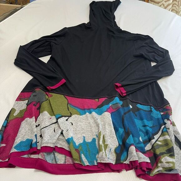 Inside Out Black Lagenlook Art To Wear Plus Size Jacket Size XXL - Picture 6 of 7